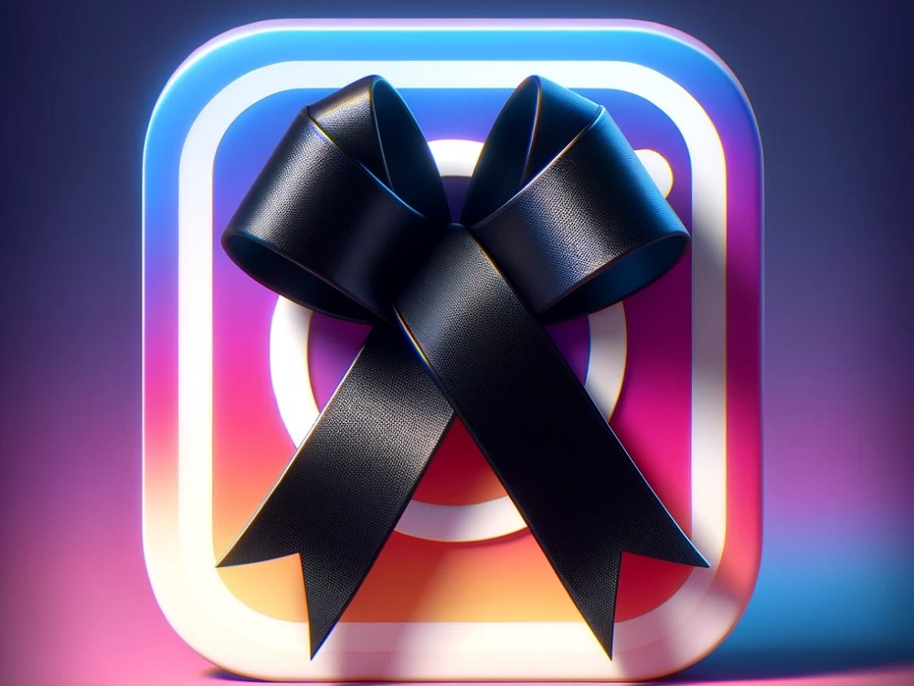 Siyah Kurdele Emoji Instagram